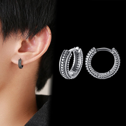 Men's Retro Titanium Steel Earrings