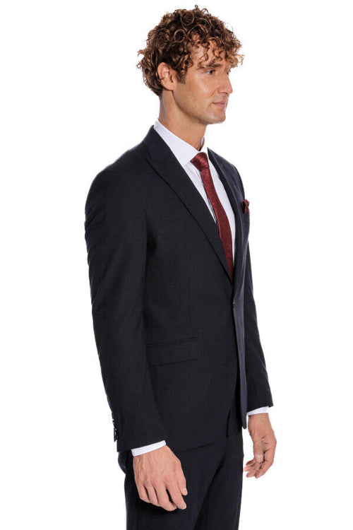 2 Piece Striped Black Men Suit - Wessi