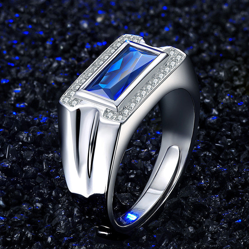 Men's Adjustable Kyanite Gemstone Ring