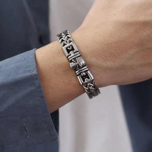 Men's Retro Hip Hop Titanium Bracelet