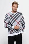 Crew Neck Knitwear Patterned White - Wessi