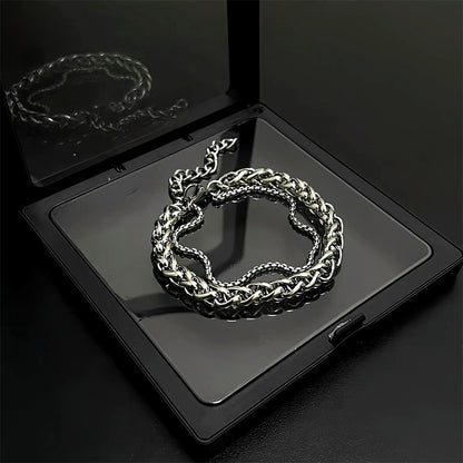 Men's Double Layer Stainless Steel Bracelet