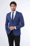 3 Pockets 2 Button Quilted Coat Jacket Navy Blue Short Coat-Wessi