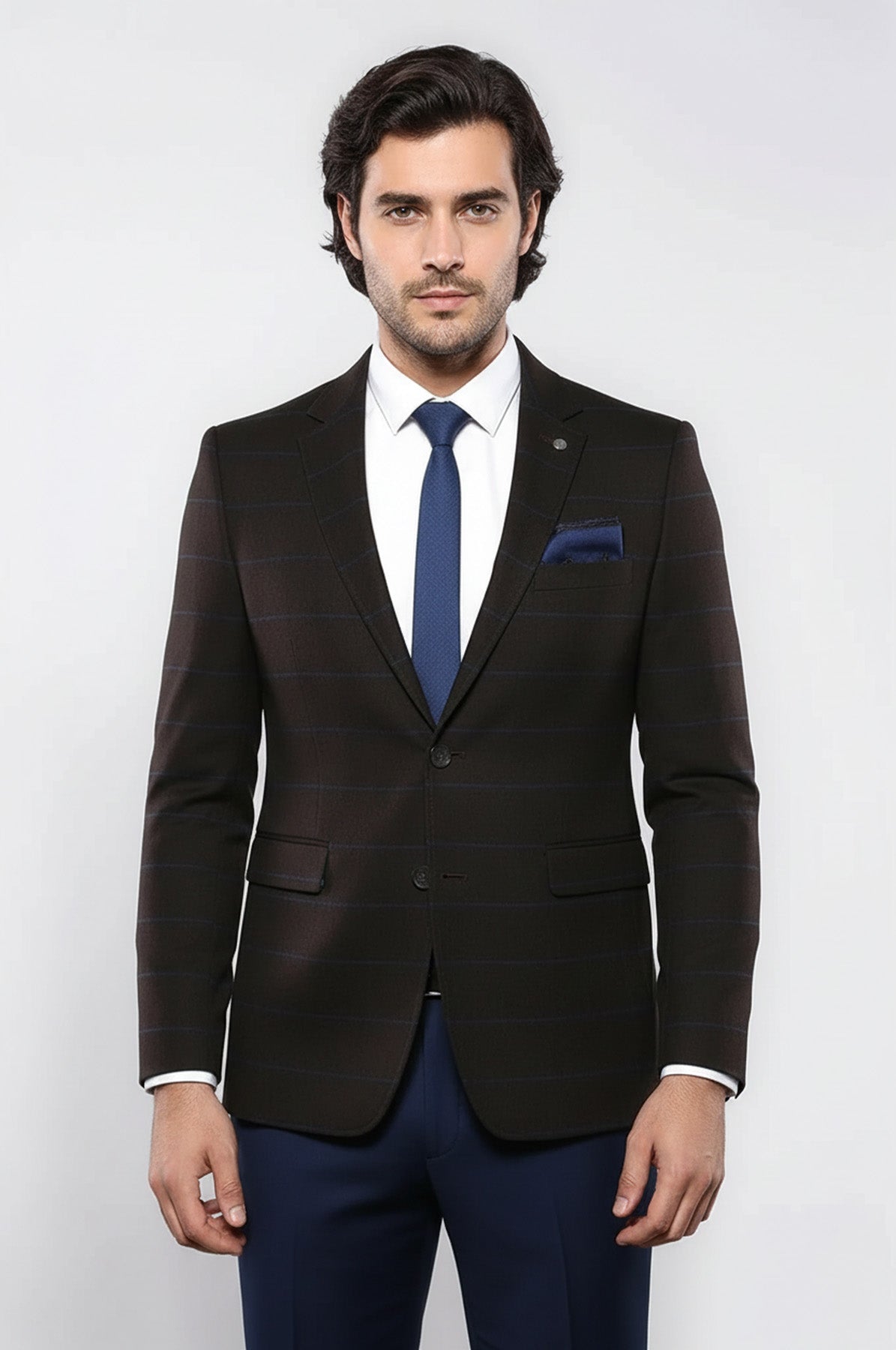 4 Drop Regular Cut Brown Men Blazer - Wessi