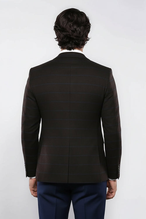 4 Drop Regular Cut Brown Men Blazer - Wessi