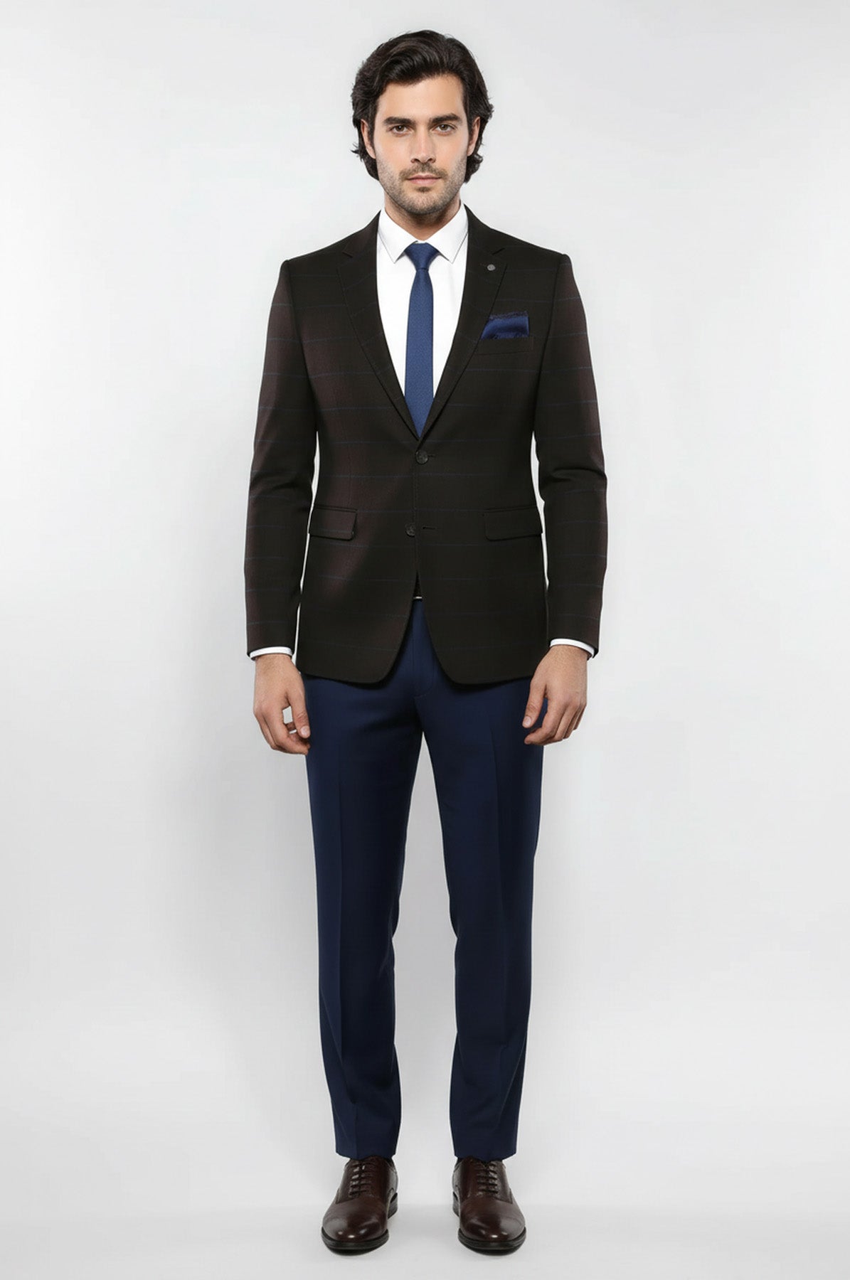 4 Drop Regular Cut Brown Men Blazer - Wessi