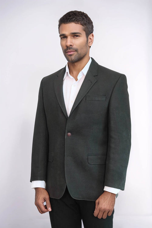 4 Drop Cachet Dark Green Men Blazer - Wessi