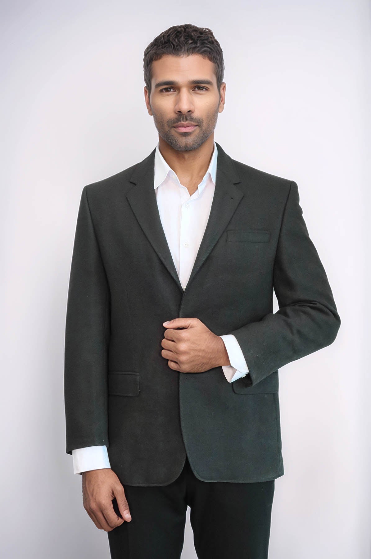 4 Drop Cachet Dark Green Men Blazer - Wessi