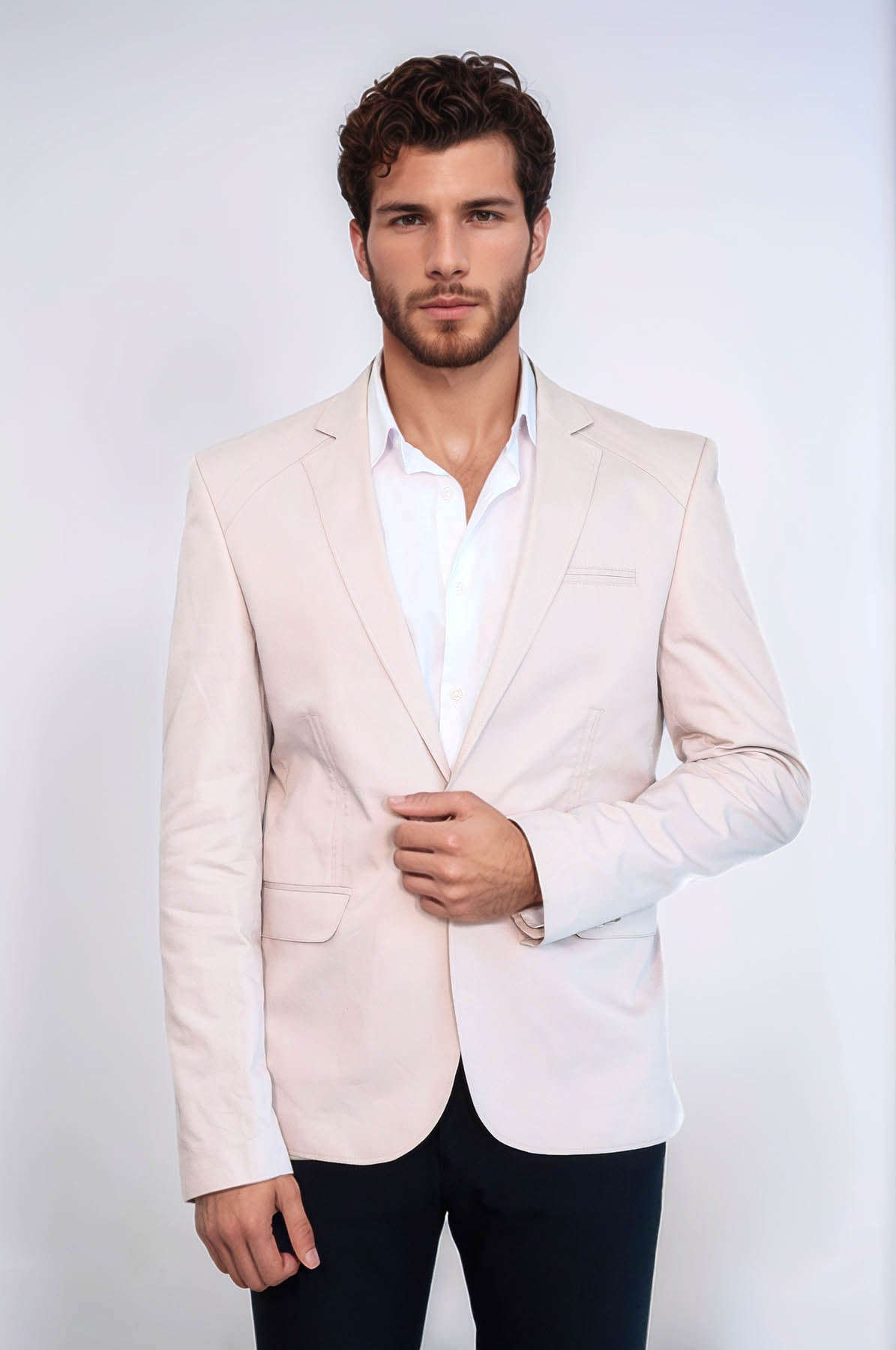 3 pocket Single Button Cotton Grey Jacket-Wessi