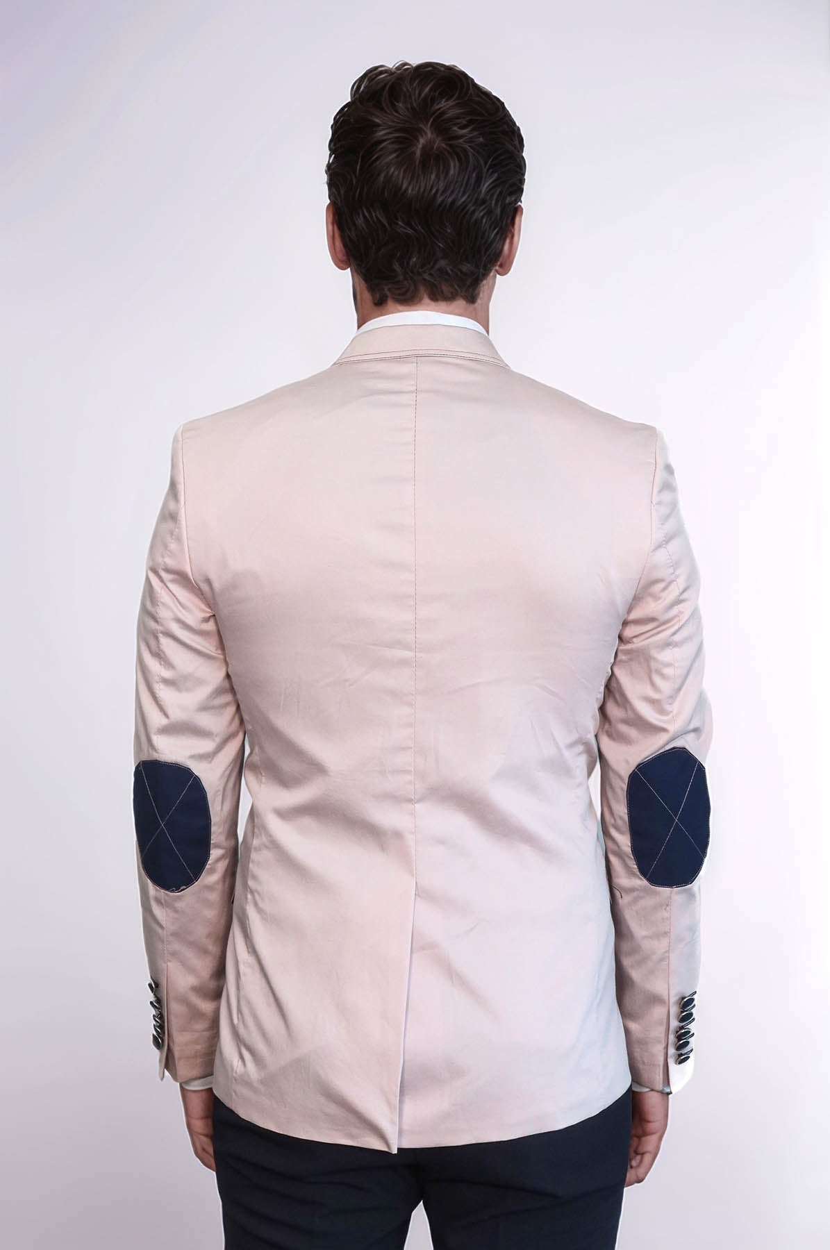Patched Light Beige Blazer - Wessi