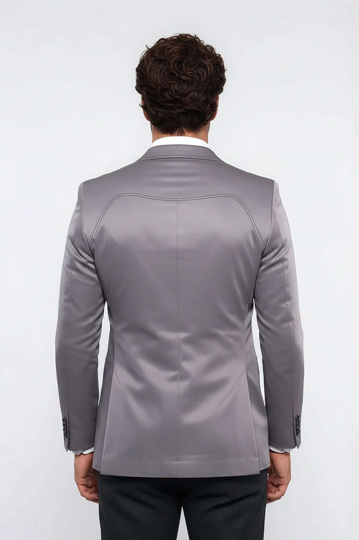 Grey Blazer With Patch Pockets | Wessi