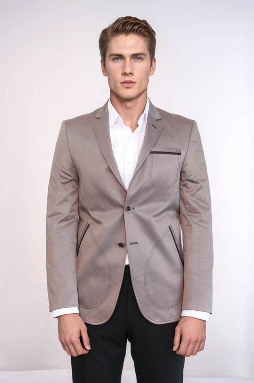 Beige Blazer With Patch Pockets | Wessi