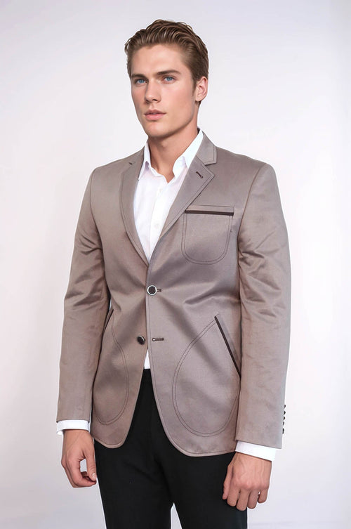 Beige Blazer With Patch Pockets | Wessi