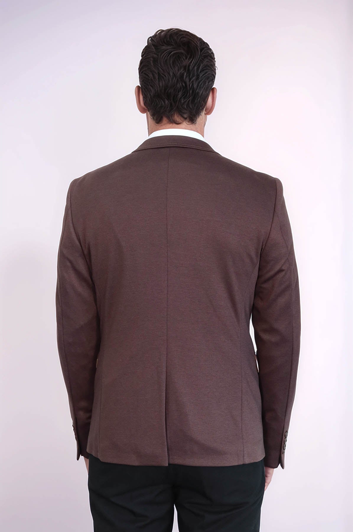 Modeled Slim Fit Brown Blazer - Wessi