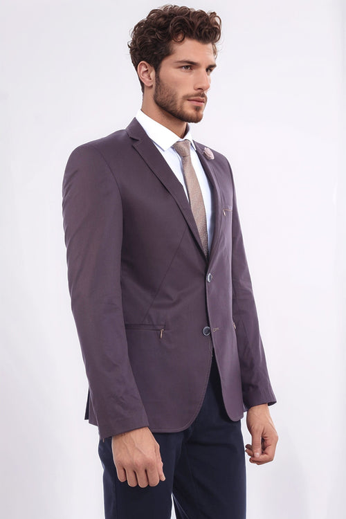 2 Button Pocket Zipper Brown Jacket-Wessi