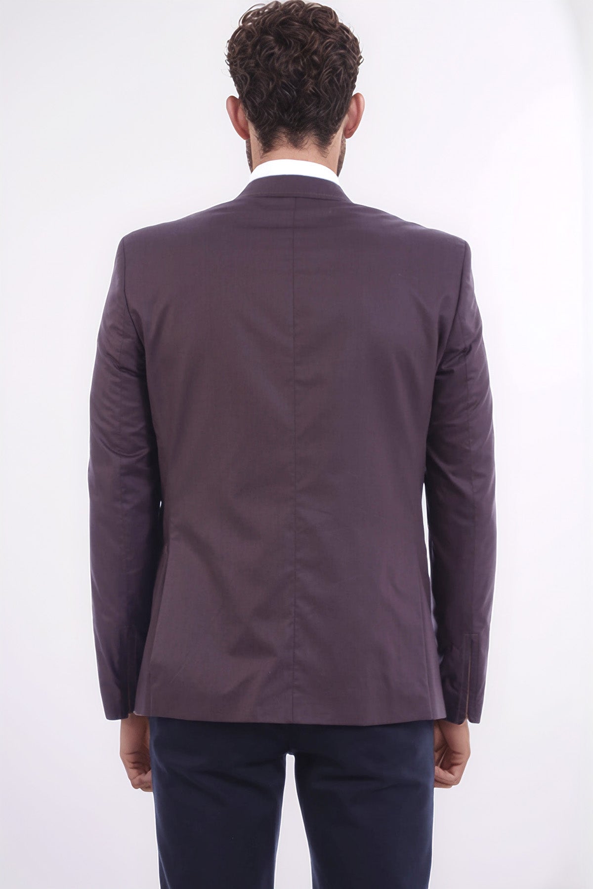 2 Button Pocket Zipper Brown Jacket-Wessi