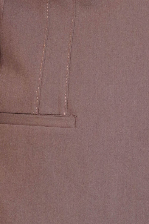 2 Button Shoulder Split Cotton Brown Jacket-Wessi