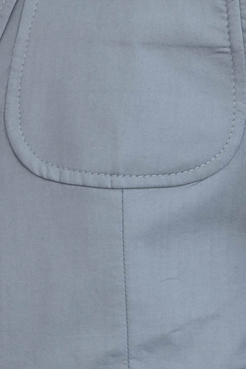 Double Buttons Mono Lapel Bag Pocket Grey Jacket-Wessi