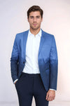 Slim Fit Cotton Blue Blazer - Wessi