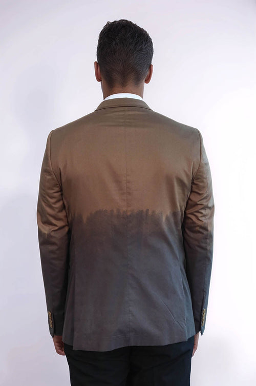 Slim Fit Cotton Brown Blazer - Wessi