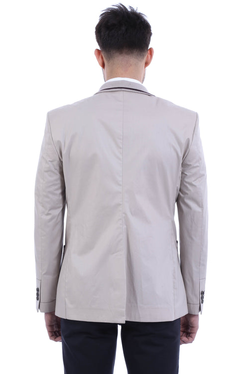 2 Button Bag Pocket Cream Jacket-Wessi