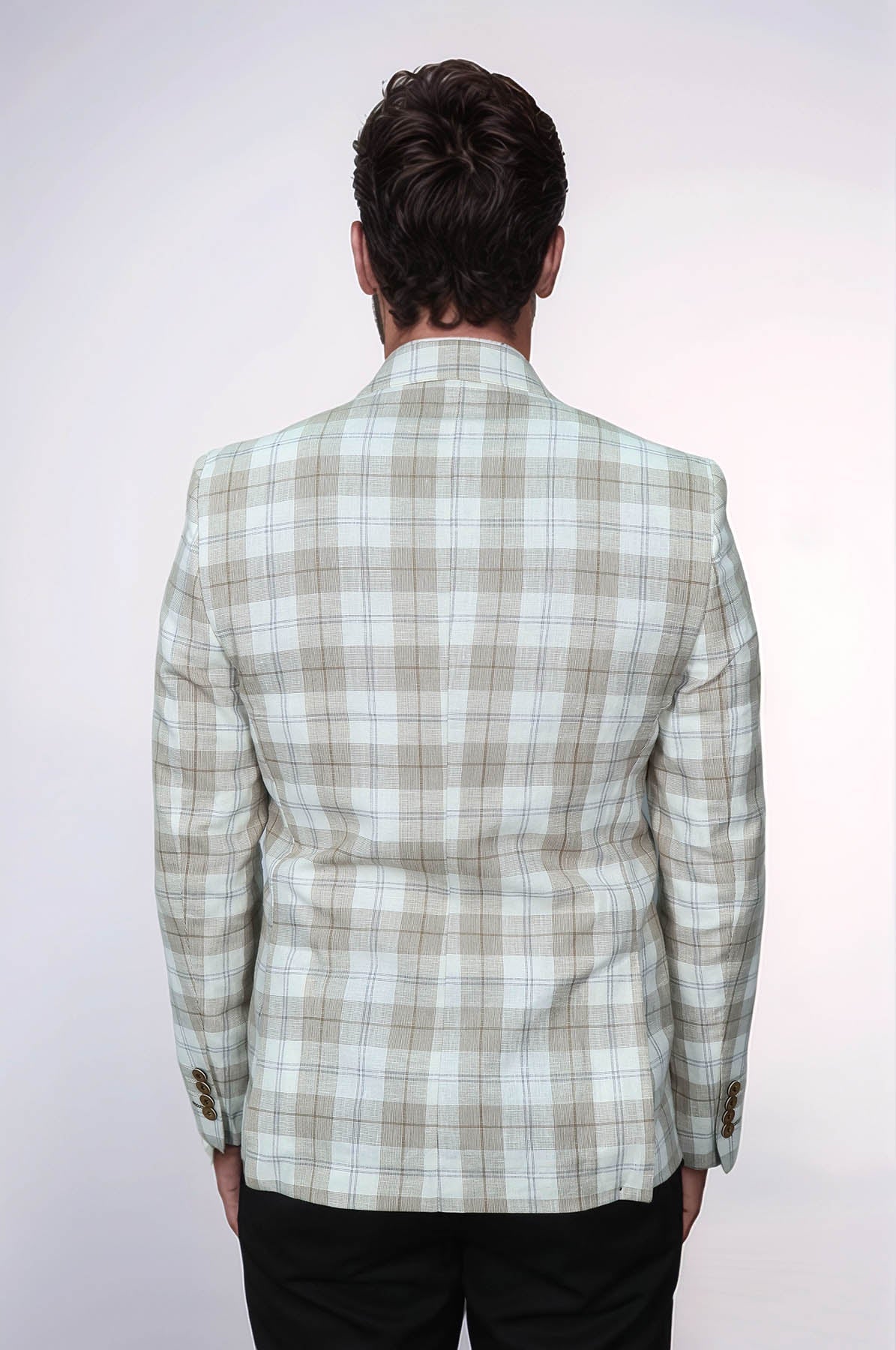 Single Button Wide Pointed Collar Light Brown Blazer - Wessi