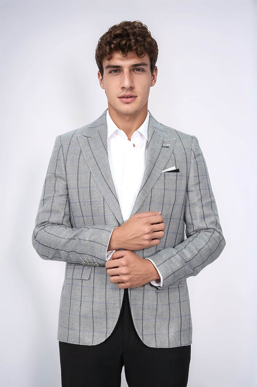 Single Button Pointed Collar Blazer - Wessi