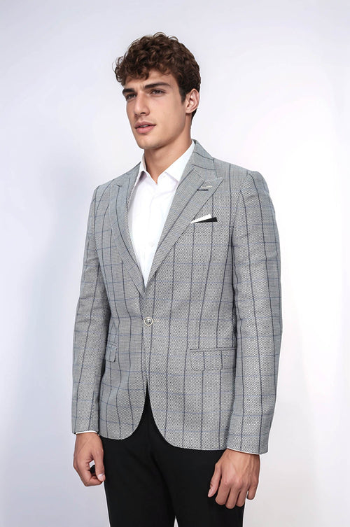 Single Button Pointed Collar Blazer - Wessi