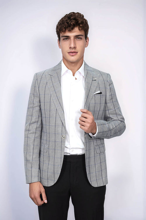 Single Button Pointed Collar Blazer - Wessi