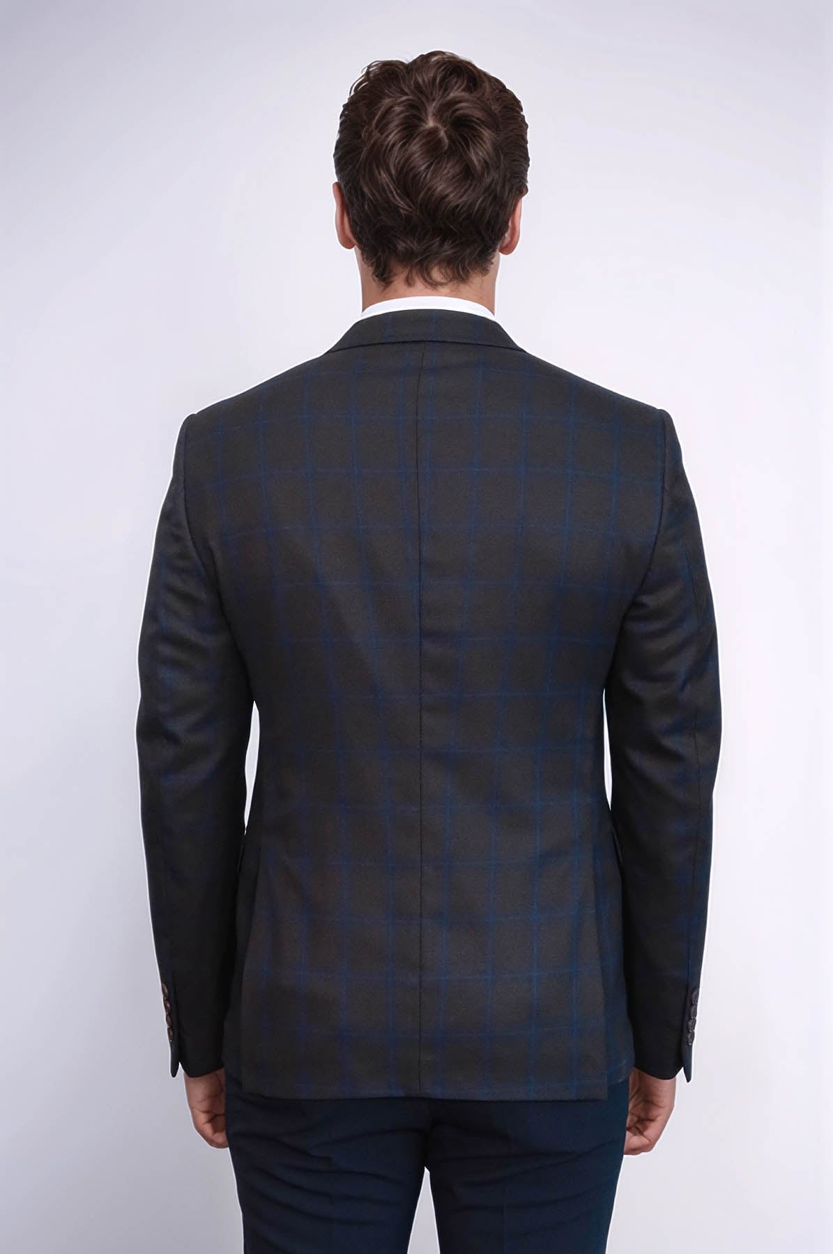 Plaid Brown Jacket with Handkerchief - Wessi