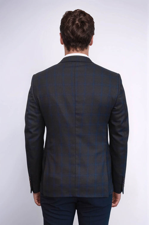Plaid Brown Jacket with Handkerchief - Wessi