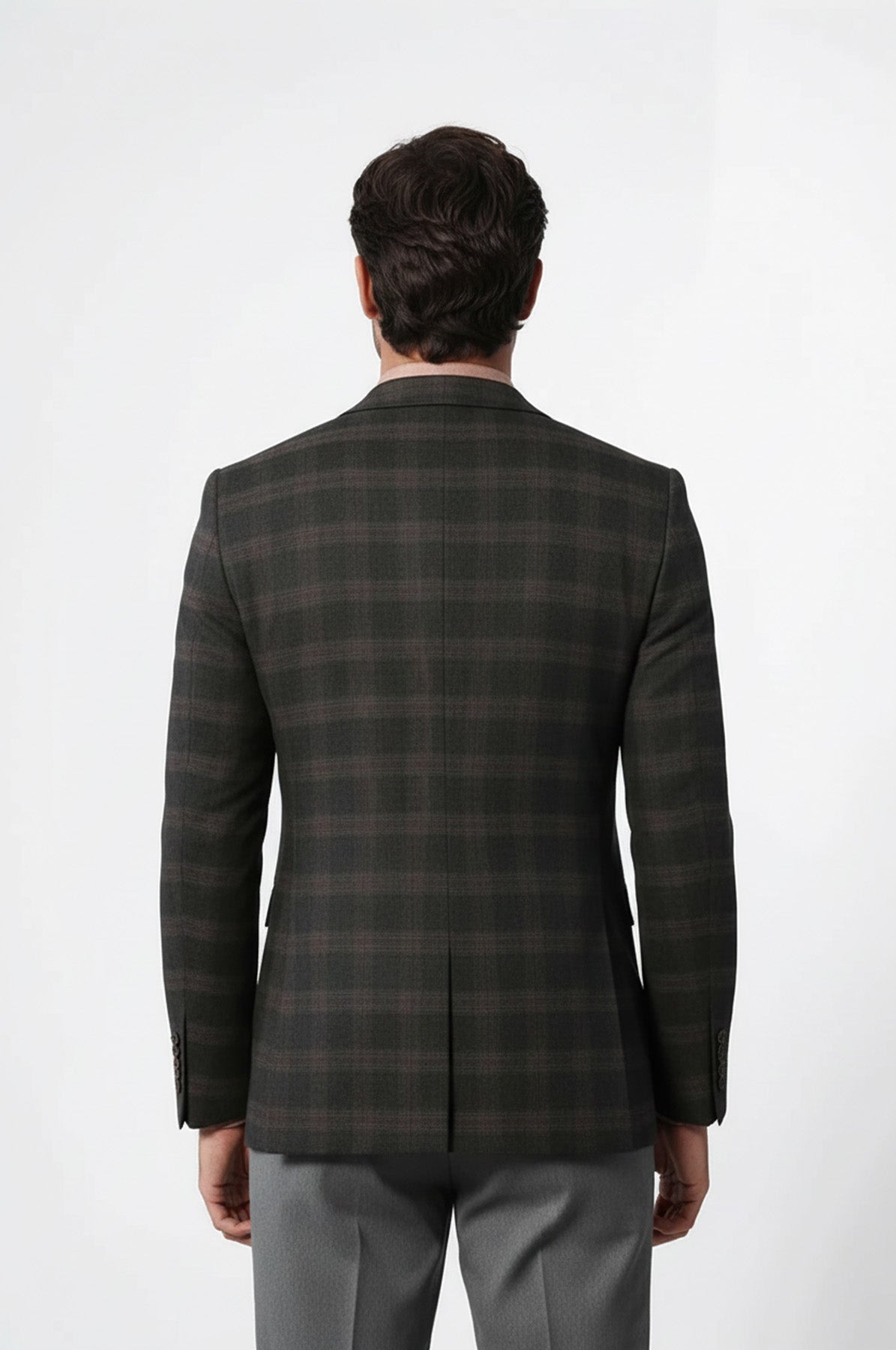 Slimfit Plaid Wool Blazer - Wessi