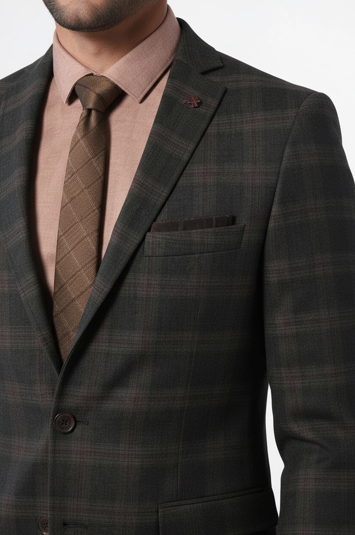 Slimfit Plaid Wool Blazer - Wessi