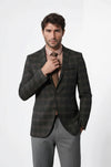 Slimfit Plaid Wool Blazer - Wessi