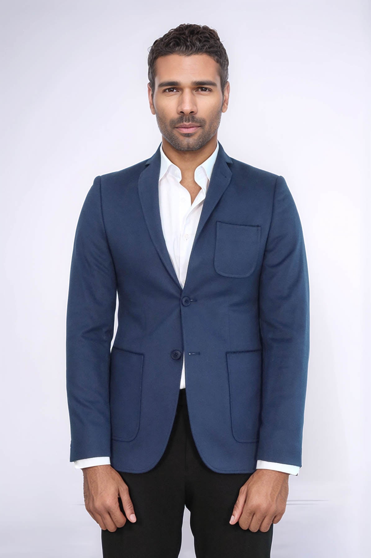 Modeled Slim Fit Navy Blue Jacket | Wessi - Wessi