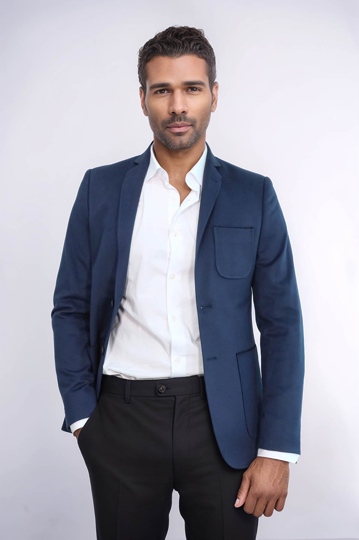 Modeled Slim Fit Navy Blue Jacket | Wessi - Wessi