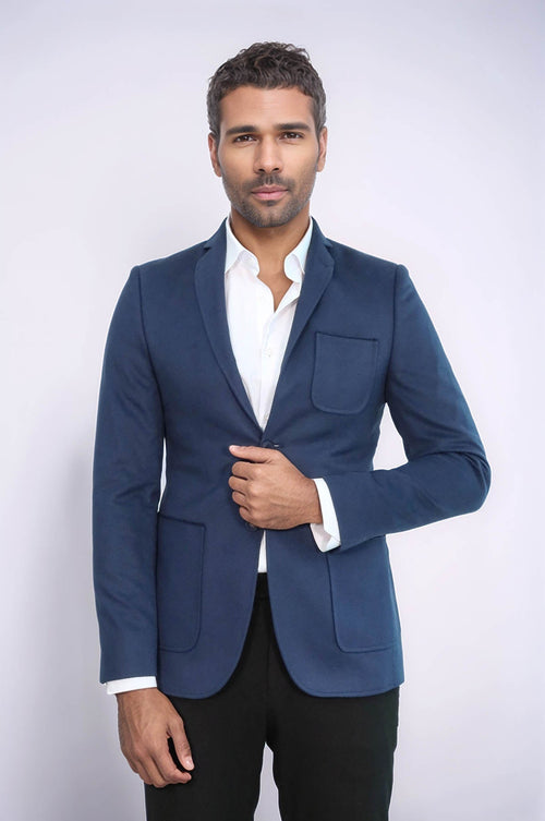 Modeled Slim Fit Navy Blue Jacket | Wessi - Wessi
