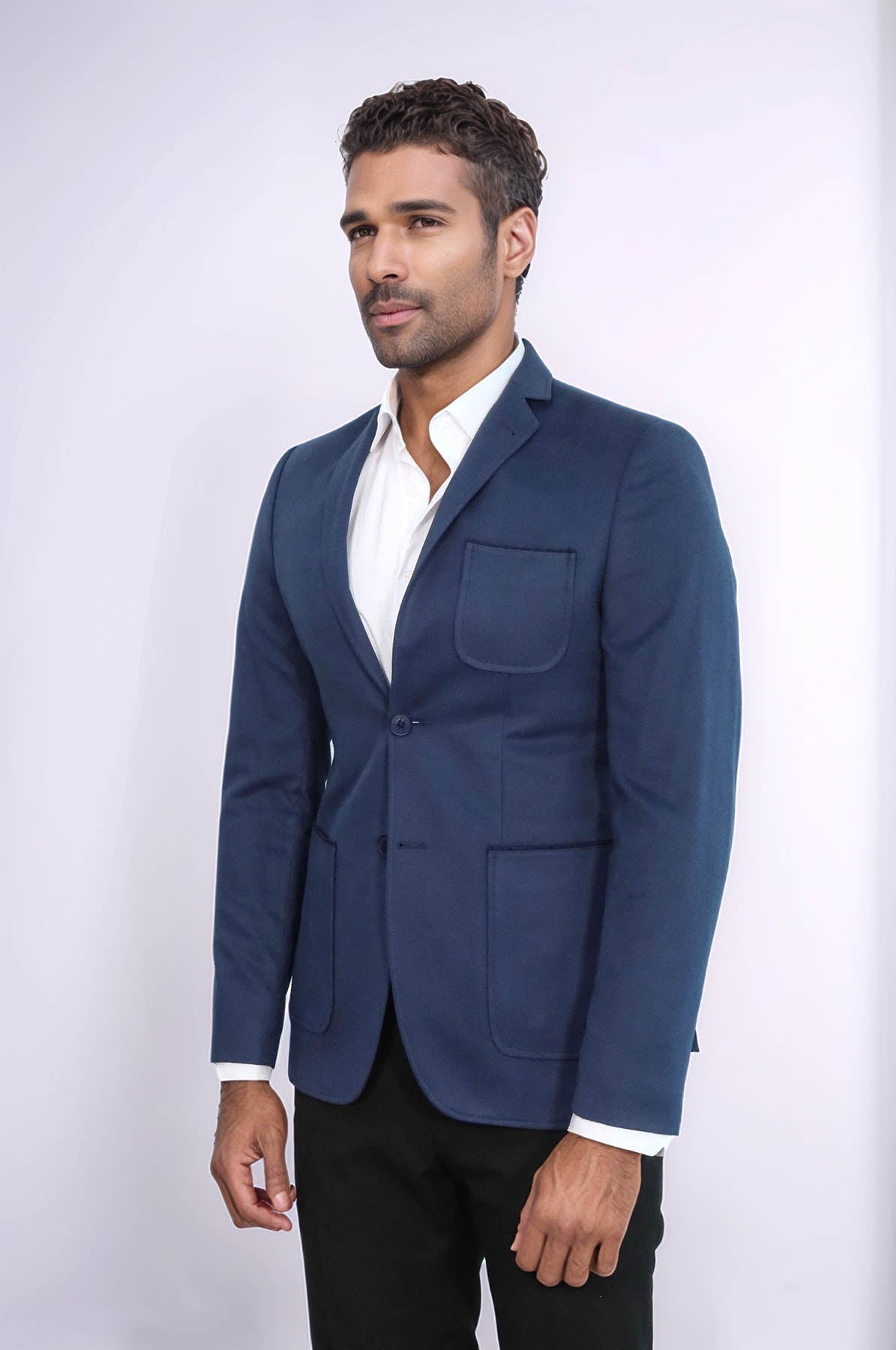 Modeled Slim Fit Navy Blue Jacket | Wessi - Wessi