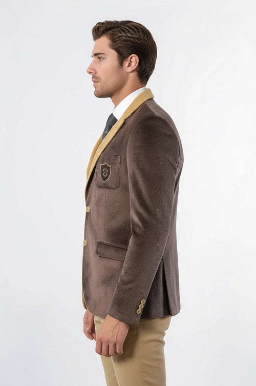 Furry Light Brown Blazer | Wessi