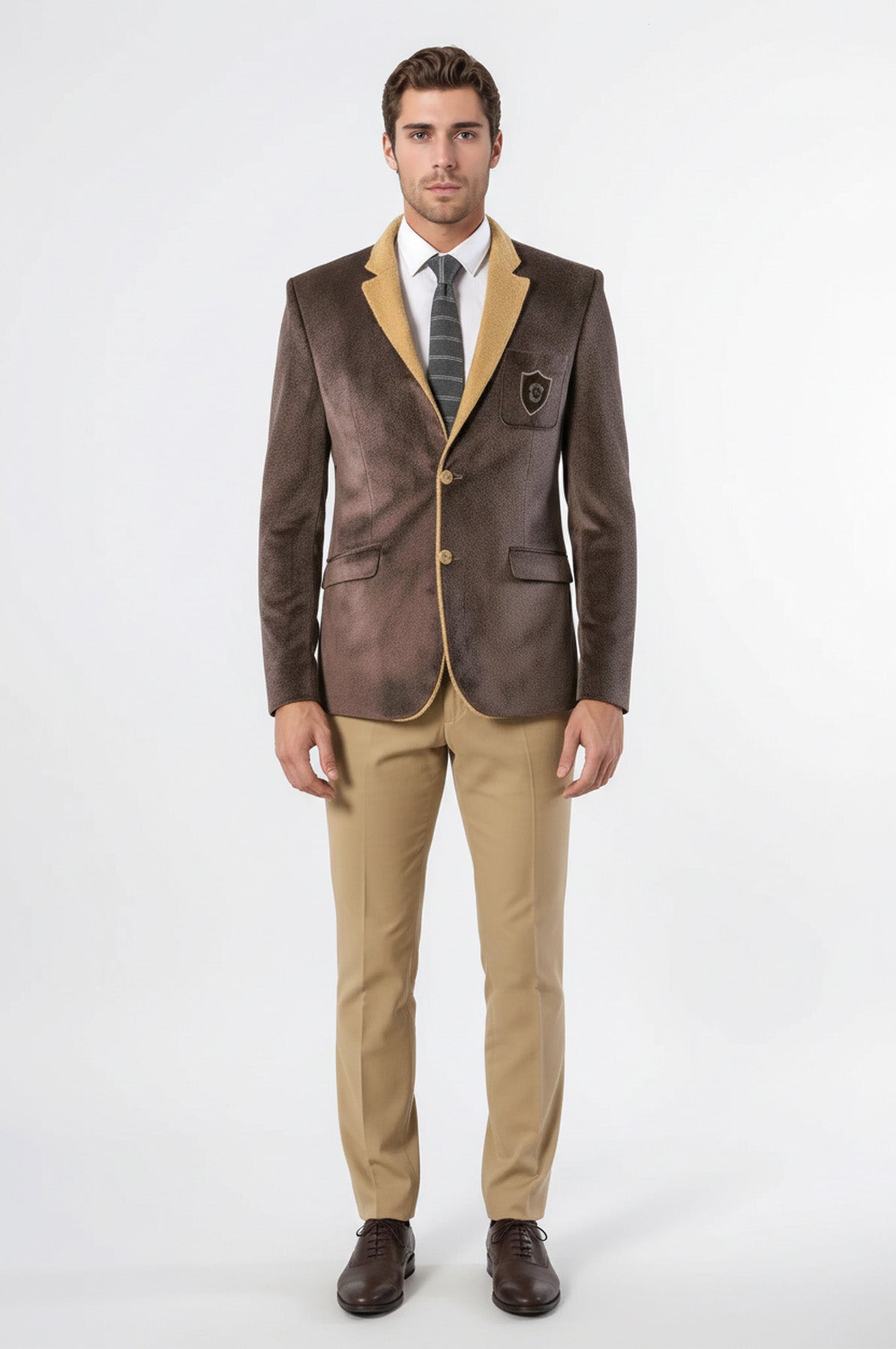 Furry Light Brown Blazer | Wessi