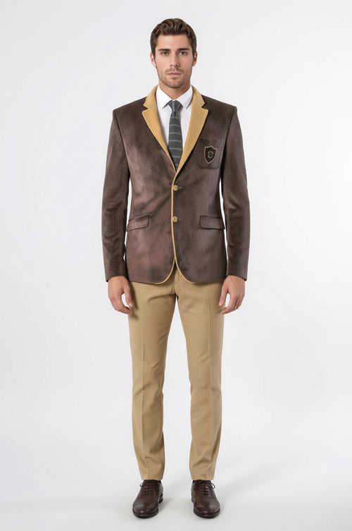 Furry Light Brown Blazer | Wessi
