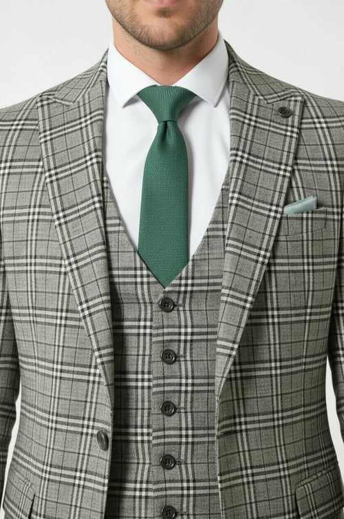 Set of Plaid Blazer and Vest - Wessi