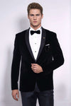 Plain Velvet Black Blazer | Wessi