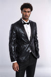 Patterned Slim Fit Black Men's Prom Blazer - Wessi