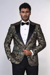 Paisley Peak Lapel Black Men Prom Blazer - Wessi