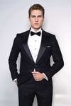 Hypnose Pattern Peak Lapel Slim Fit Black Men Prom Blazer - Wessi