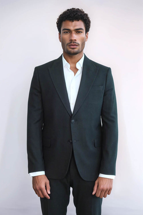 Plain Slim Fit Sport Black Men Blazer - Wessi