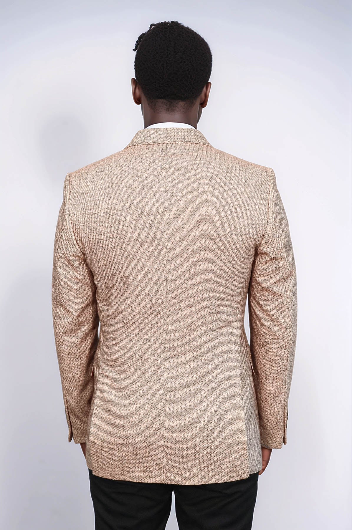 Patterned Slim-Fit Yellow Blazer - Wessi