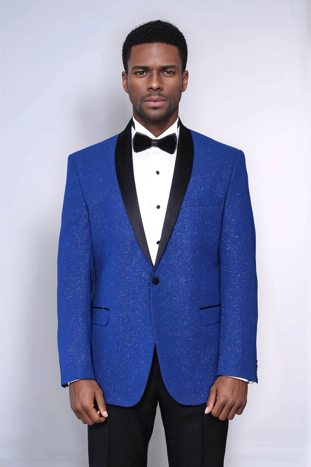 Shawl Lapel Navy Blue Men Prom Blazer - Wessi