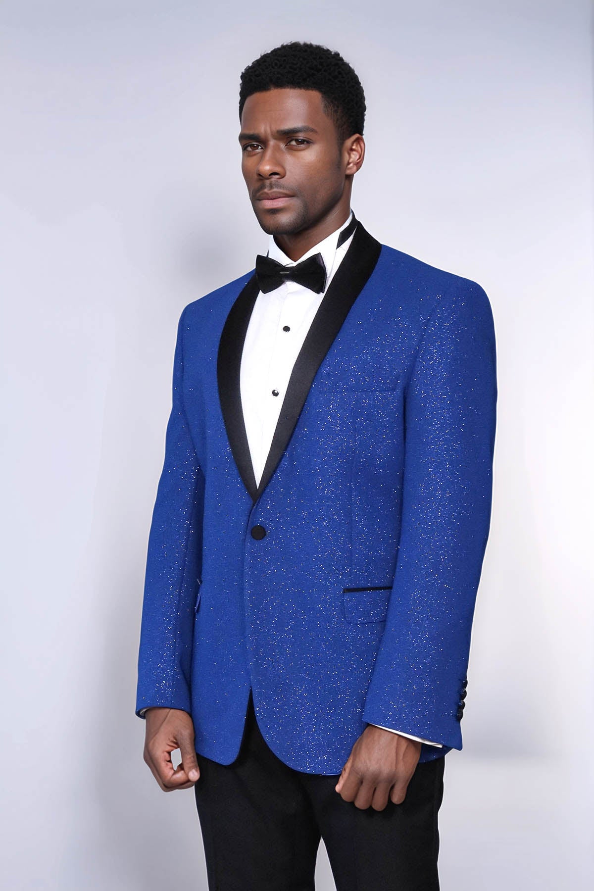 Shawl Lapel Navy Blue Men Prom Blazer - Wessi